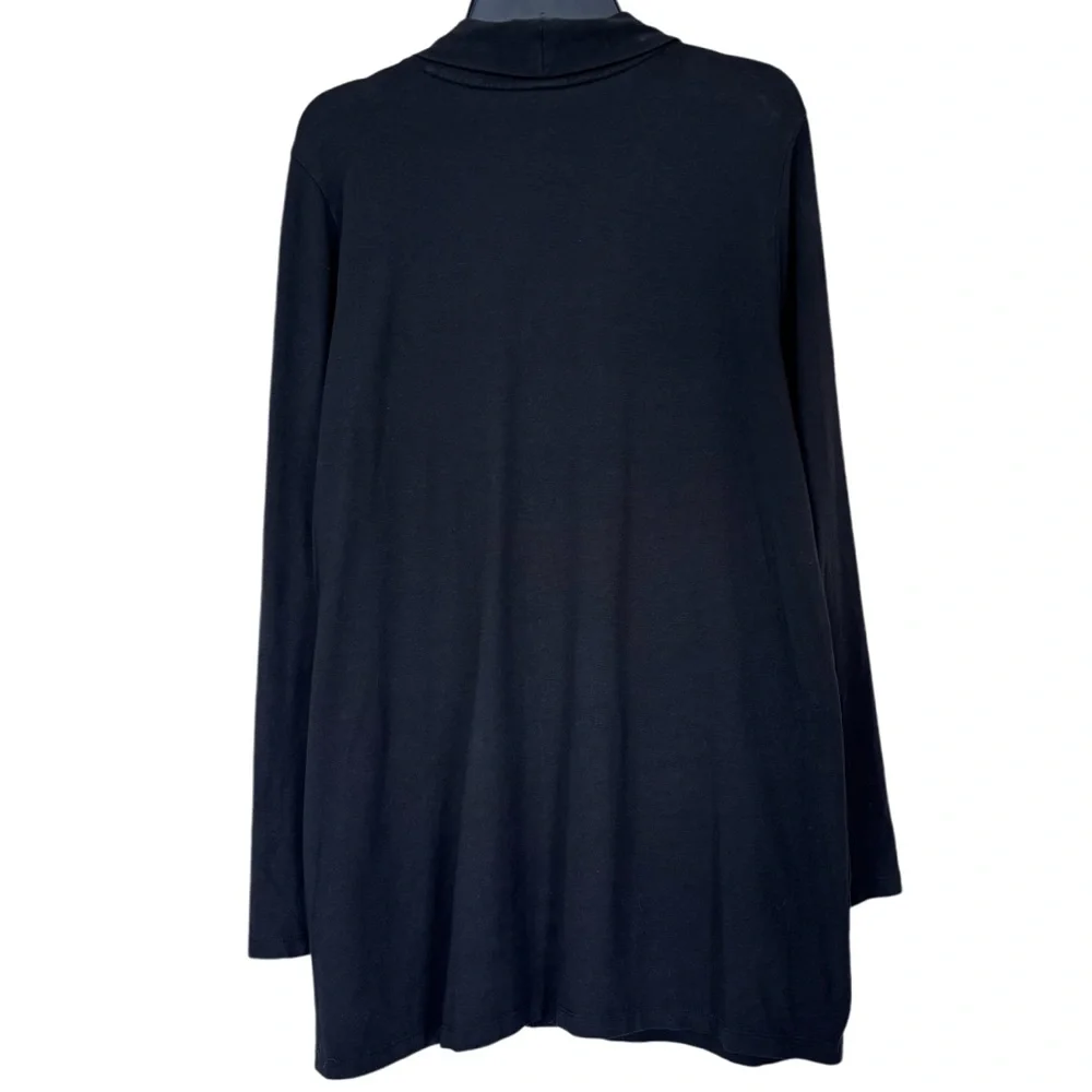 J Jill Cardigan Lightweight Neutral Pop Over Jumper Duster Black Size Large
